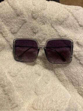 Women’s Oversized Square Sunglasses - Purple Lenses